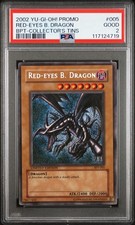 2002 YU-GI-OH! PROMO BPT-COLLECTOR'S TINS #005 RED-EYES B. DRAGON PSA 2