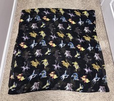 Pokemon Fabric on black 100 POLYESTER GENUINE BIOWORLD 34" X 35"