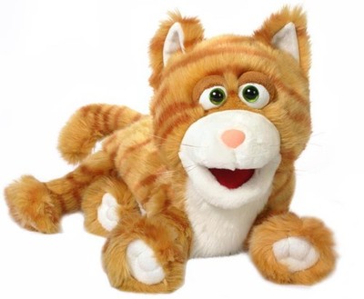 14'' Silly Kitty Cat Orange Fur Hand Puppet