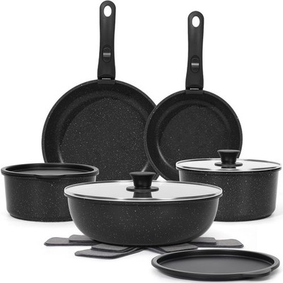15Pcs Pots and Pans Set Non Stick, Cookware Sets with Detachable Handle, Nons...