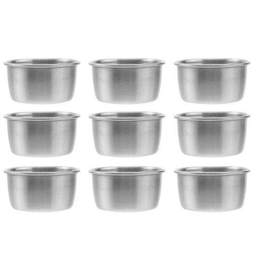 9 Pcs Stainless Steel Sauce Cup Bowl Seasoning for Restaurant Appetizer Plates