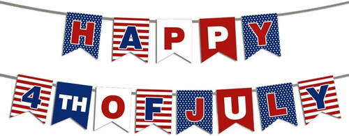 Happy 4Th of July Banner, Red White Blue Stripes Bunting for Memorial Day, Ameri