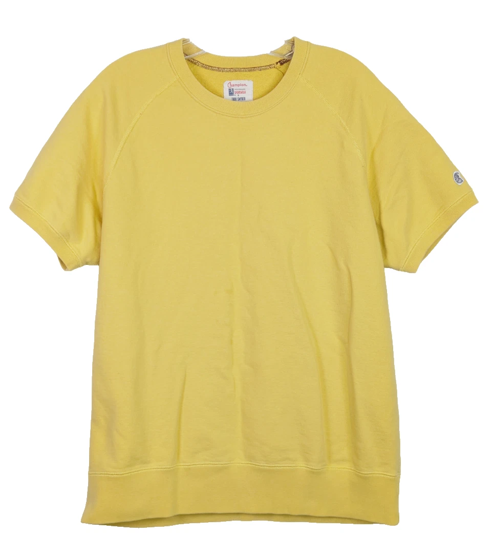 Todd Snyder Champion Sun Faded Midweight Short Sleeve Sweatshirt Yellow Large
