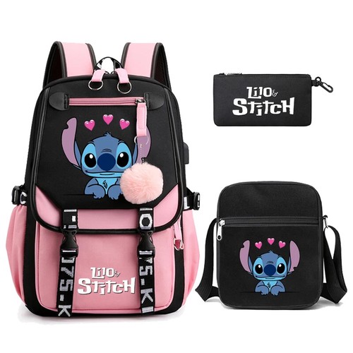 Zaino Lilo and Stitch borsa a libro zaino borsa scuola borsa da viaggio bambini - Foto 37 di 65