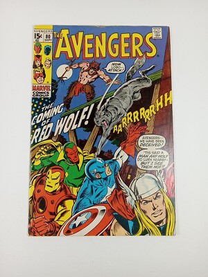 Avengers #80 1970 Origin & 1ST appearance of Red Wolf Neal Adams Cover Mid Grade