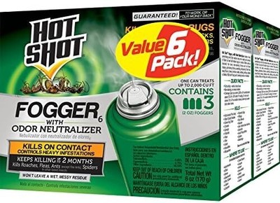Hot Shot Fogger with Odor Neutralizer, Kills Roaches & Ants, 3 Count, 2-Pack