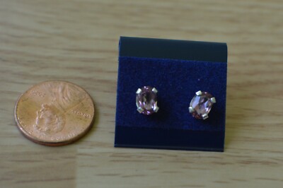 1,27ct lila rosa Malaya Granat Solitär Ohrringe Feinsilber 7x5mm VVS
