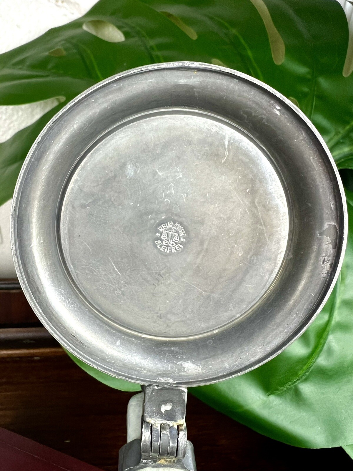 Vintage Lidded Gerzit Gerz Beer Stein Friar Monk Book Bible Germany Stoneware