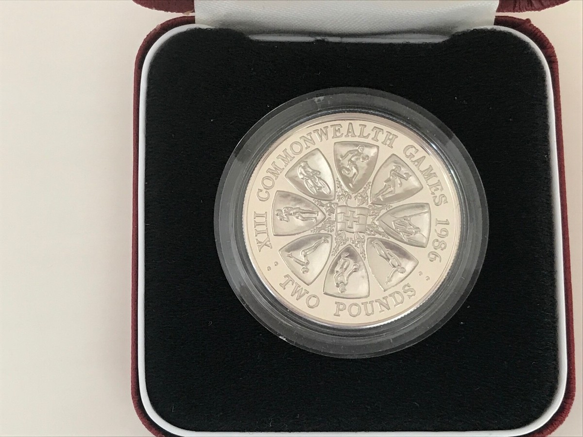 1986年 ジャージー島コモンウェルスゲームズ 2ポンドプルーフ銀貨 1986 GUERNSEY SILVER PROOF COMMONWEALTH GAMES TWO 2 POUND