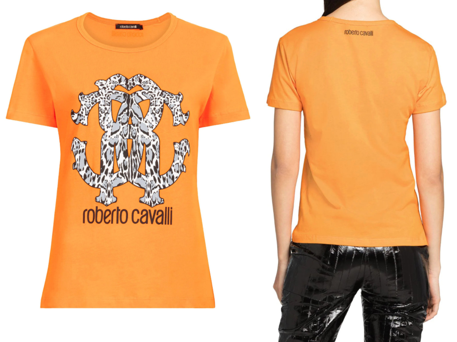 ROBERTO CAVALLI RC LYNX PRINT MONOGRAM COTTON T SHIRT TOP LOUNGE ICONIC SHIRT S image 7