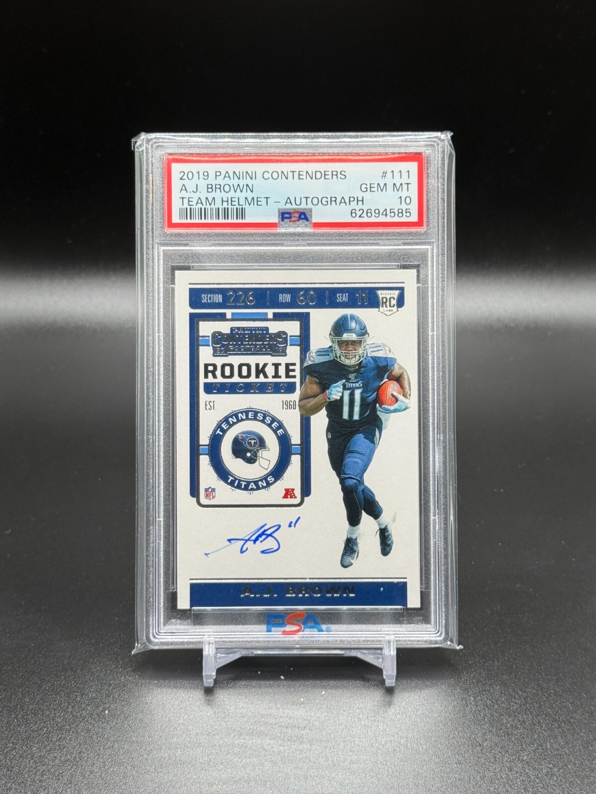 2019 Contenders Rookie Ticket Auto AJ A.J. Brown PSA 10 Philadelphia Eagles