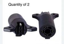 CURT 57660 Adapter (7-Way RV Blade to 6-Way Round Trailer, Center Pin Brake)