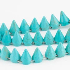20pcs/Lot Blue turquoise Stone Cone spacer bead 15x10mm CB36