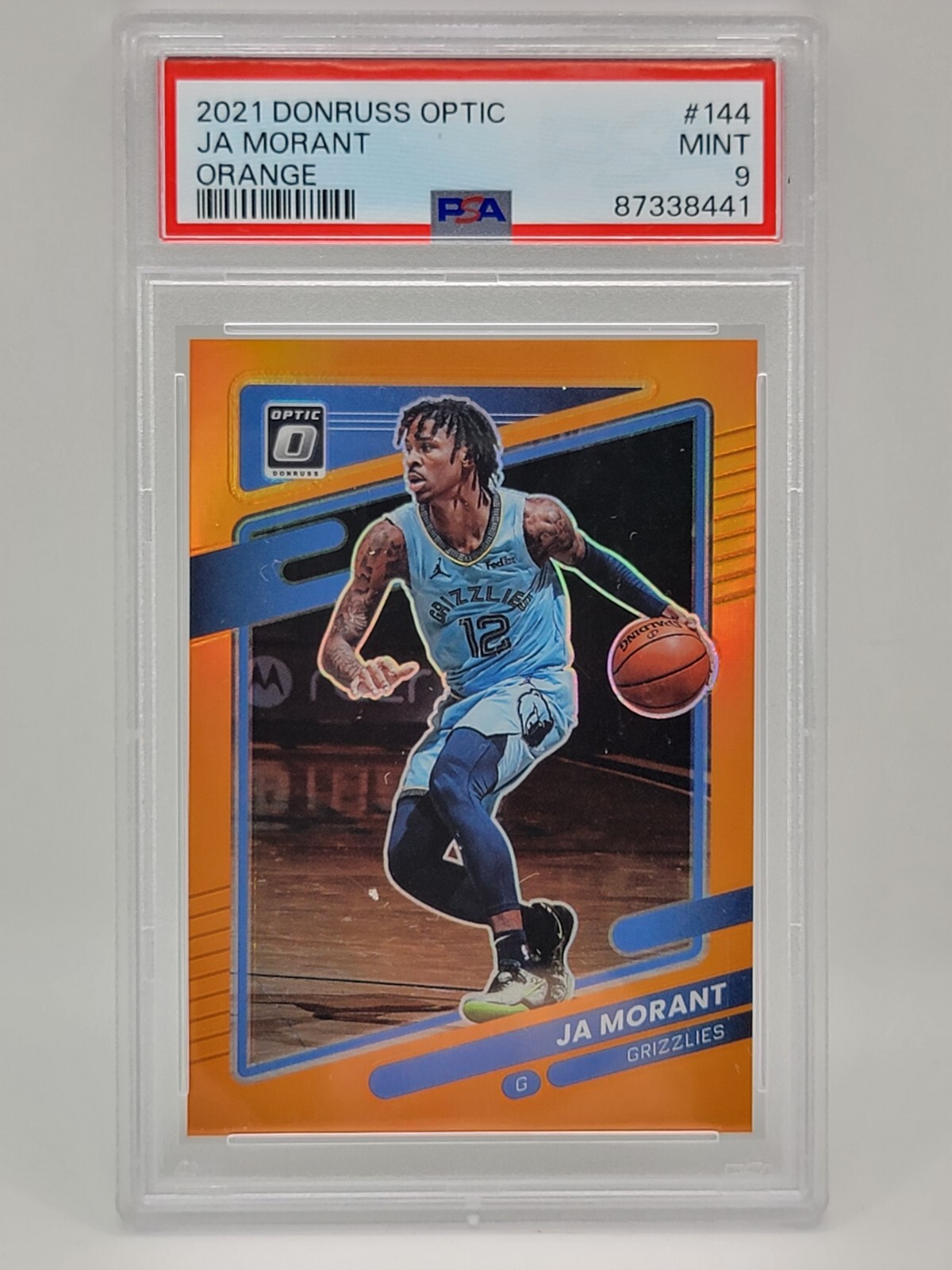 Ja Morant 2021 Donruss Optic 88/199 Orange #144 PSA 9 Mint Grizzlies