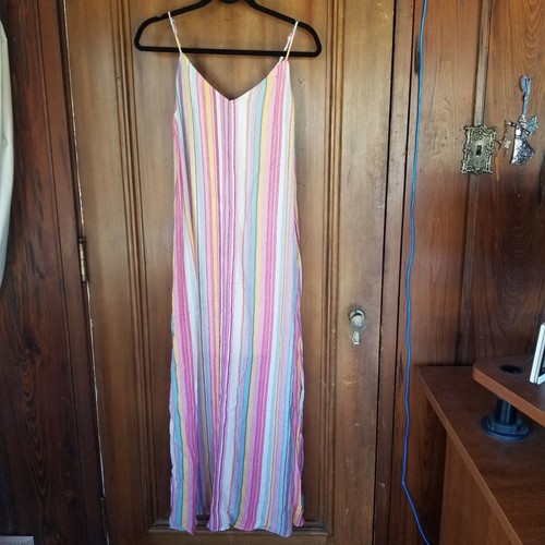 Yellow Striped Long Maxi Dress 