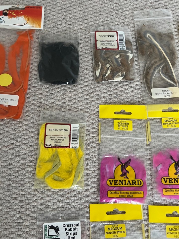 Fly Tying Materials Veniards Sportfish Zonker strips Rabbit and Mink