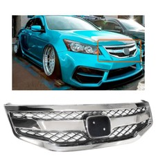 Fit For 2011-2012 Accord 4dr Mod Style Honeycomb Bumper Chrome Mesh Grill Grille
