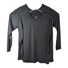 Womens Blank Black Long Sleeve Tee Shirts Large Plain Lightweight