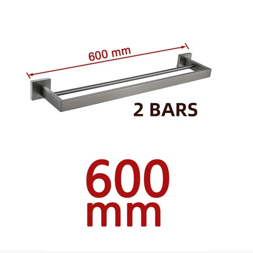 Brushed Grey Bathroom Accessorie Stainless Steel Metal Towel Rack Paper Holder - Picture 36 of 46