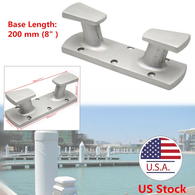 1PC 8" Heavy Duty Aluminum Double Horn Bollard Cleat For Marine Boat Top Quality eBay