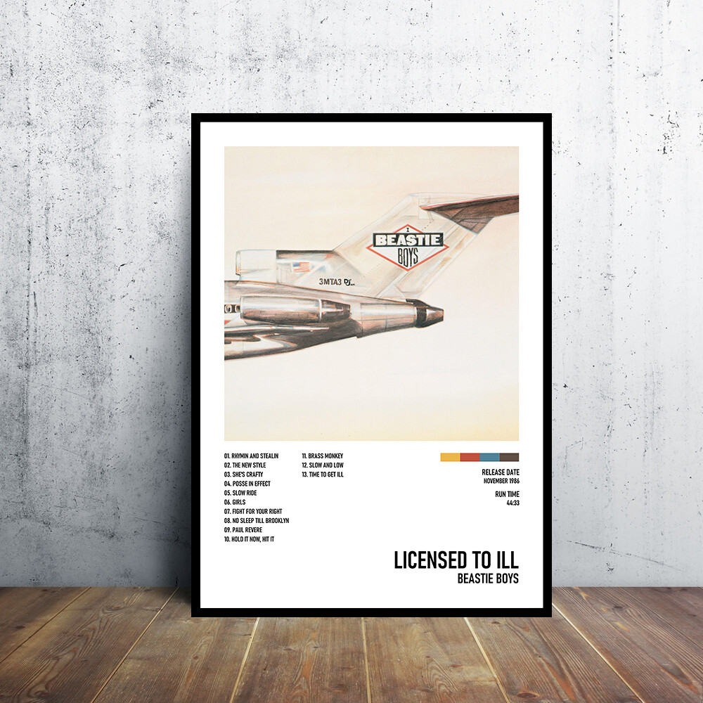 Licensed to Ill Beastie Boys Album Poster 24x36 Custom Canvas Print Music Poster