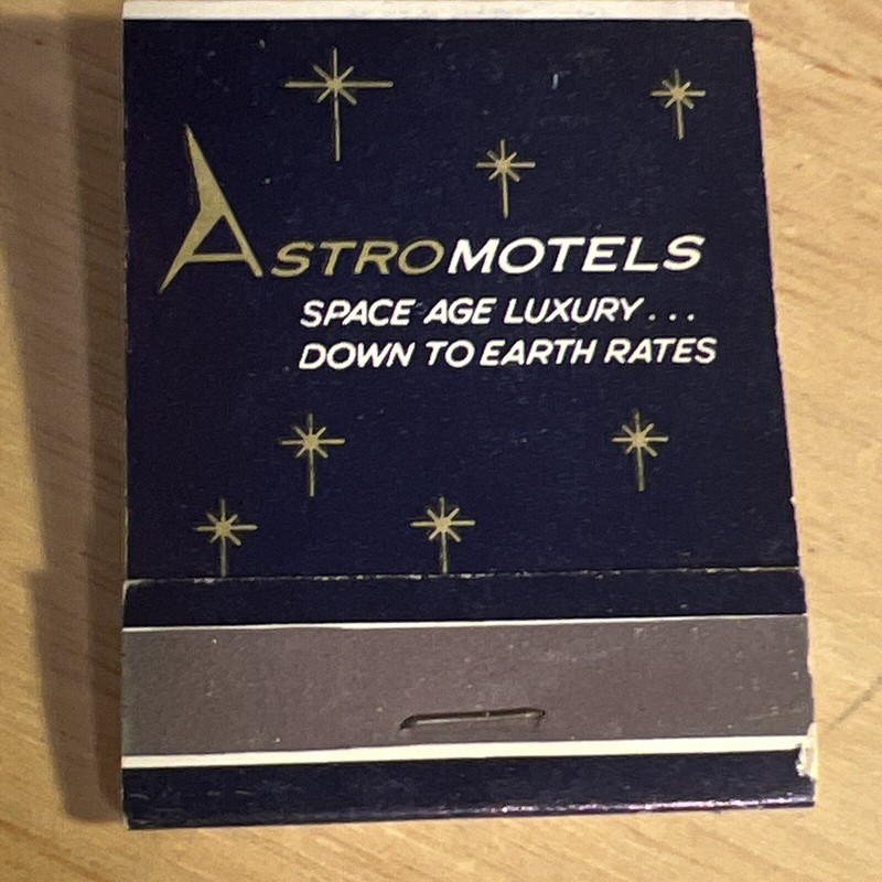 Vintage Astro Motels Collectible Matchbook Glendale, California Unstruck Paper