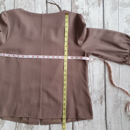 Next Signature Size 14 Brown Taupe Scallop Openable Ladies Blouse 3/4 Sleeve - Picture 7 of 7