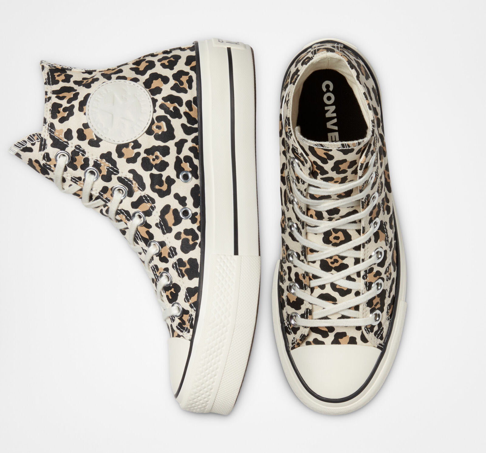 Zo snel als een flits rotatie Haiku NEW Converse Chuck Taylor All Star Archive Print Platform Leopard Animal |  eBay