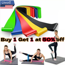 Resistance Loop Bands Set Strength Fitness Gym Exercise Yoga Workout Pull Up