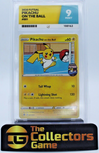 Pikachu am Ball Futsal Pokemon Karte - 001/005 - ACE Grading 9 Mint RARE
