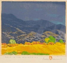 Gustave Baumann  : Raining in Mountains : Archival Quality Art Print