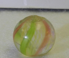 19219m Vintage Peewee .47 Inches German Handmade Yellow Latticino Swirl Marble