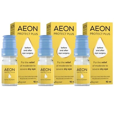3 x AEON Protect Plus Eye Drops for Moderate to Severe Dry Eye 10ml