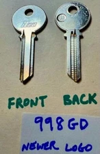 Vintage 1980s NOS ILCO 998GD key blanks new old stock plated GD Y81 8GD