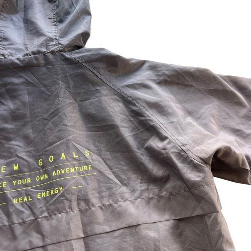 Zara Kids 10 Gray Green New Goals Text Print Degrade Full Zip Windbreaker Jacket - Picture 14 of 19