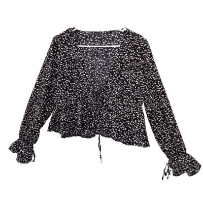 Shein womens Black Animal Print Blouse Size Medium