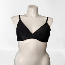 Shade  Shore Bikini Top Womens L Black Triangle Surplice Bralette NEW