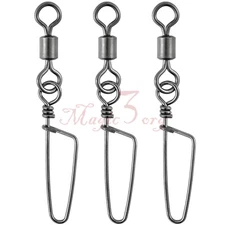 Fishing Snaps Swivels 18LB-198LB Rolling Swivel with Coastlock Snap 30/60/120pcs