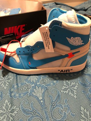 Nike Air Jordan 1 Retro High Off White University azul UNC US9,5 EU43  AQ0818-148 | eBay