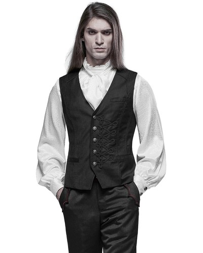 Punk Rave Invictus Mens Regency Gothic Waistcoat Vest - Picture 7 of 12