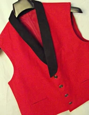 NEW NWOT Kelco Mens Dress Vest Red Black Wool Like Button Large