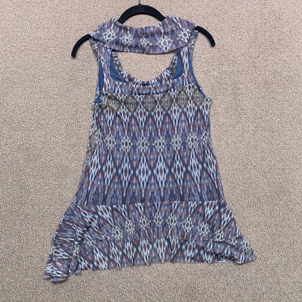 Top Weston Wear XS Festival Cuello Convertible Forrado AOP Vaquera Occidental Boho EE. UU. Foto 2 de 4