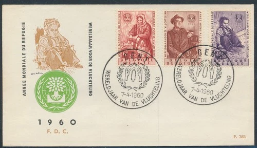 LS84544 Belgium 1960 refugee year FDC used