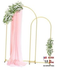 Metal Arch Backdrop Stand Set - Set of 2 7.2ft/6.0ft , Gold 7.2FT, 6.0FT