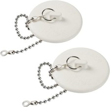 2 Packs Tub Stopper, Rubber Bathtub Stoppers 1.5  to 2  , White