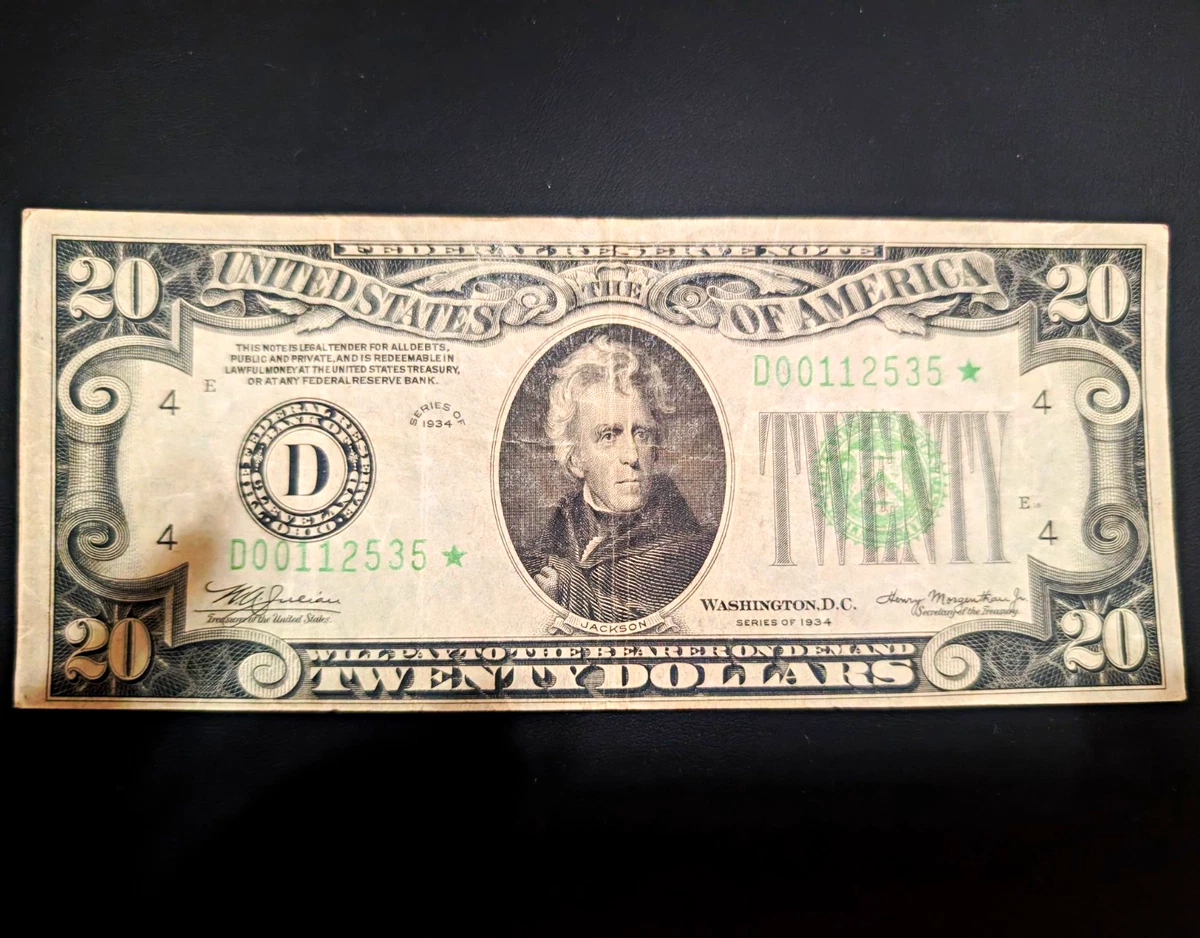 Uncirculated Uncertified $20 US Federal Reserve Small Notes for