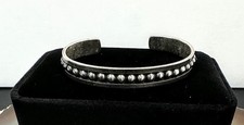 Vintage Taxco Mexico TL-120 Sterling Silver Beaded Cuff Bracelet 18.23g Size 6.5