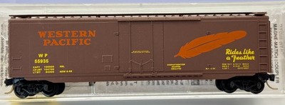 N Scale Micro-Trains 32180 Western Pacific 50  Box Car  Feather  WP #55935