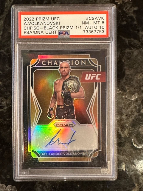 2022 UFC 1/1 Prizm Black Alexander Volkanovski Auto 10 PSA 8 1 Of 1 CS-AVK