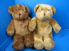 VINTAGE 1990s Build A Bear Retro Teddy Bear Lot of 2 Brown Tan Plush